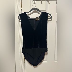 Alice + Olivia Black Velvet Bodysuit
